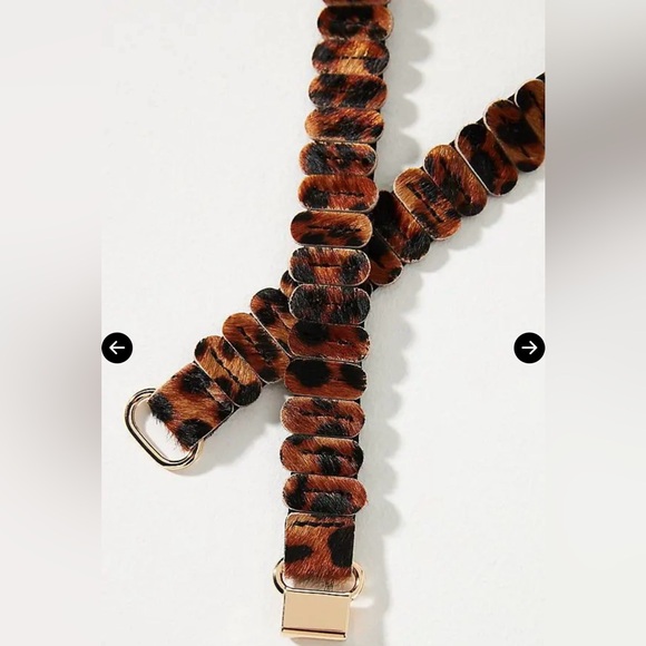 Anthropologie Accessories - NWT Anthropologie Pony Hair Leopard Print Articulated Stretchy Belt XL
